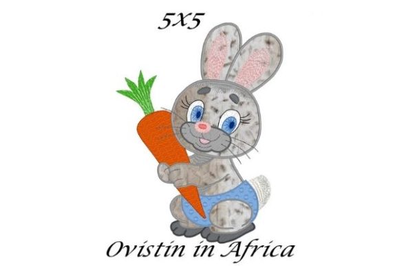 Cute Bunny with Carrot Applique: A Springtime Embroidery Staple