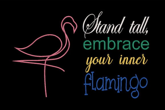 Flamingo and Quote Colorful Review for Apparel Projects
