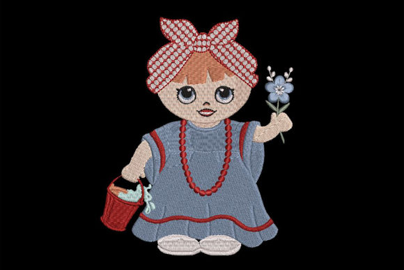 Girl with Headscarf, Cute: A Versatile Embroidery Design for Craft Fairs