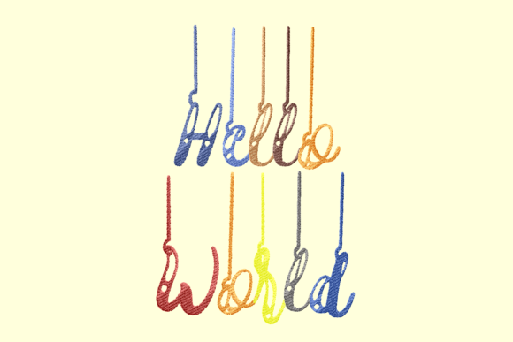 Hello World Lettering: A Playful Embroidery Design for Boutique Apparel