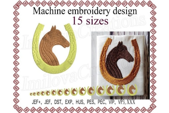 Horse with a Horseshoe Silhouette: A Seasonal Embroidery Must-Have