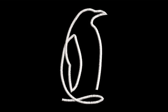 Minimalistic One Line Penguin: A Simple Yet Versatile Embroidery Design