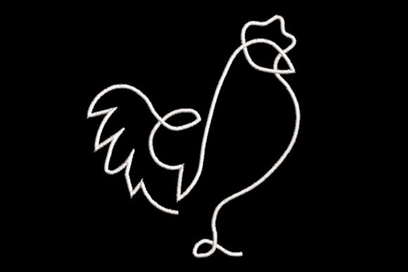 Minimalistic One Line Rooster Embroidery Review