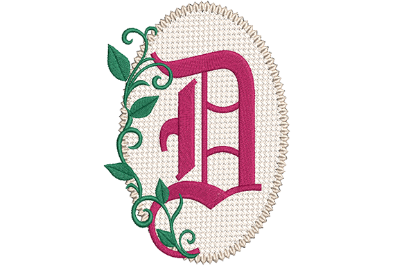 Olde English Monogram Letter D Review for Apparel Embroidery